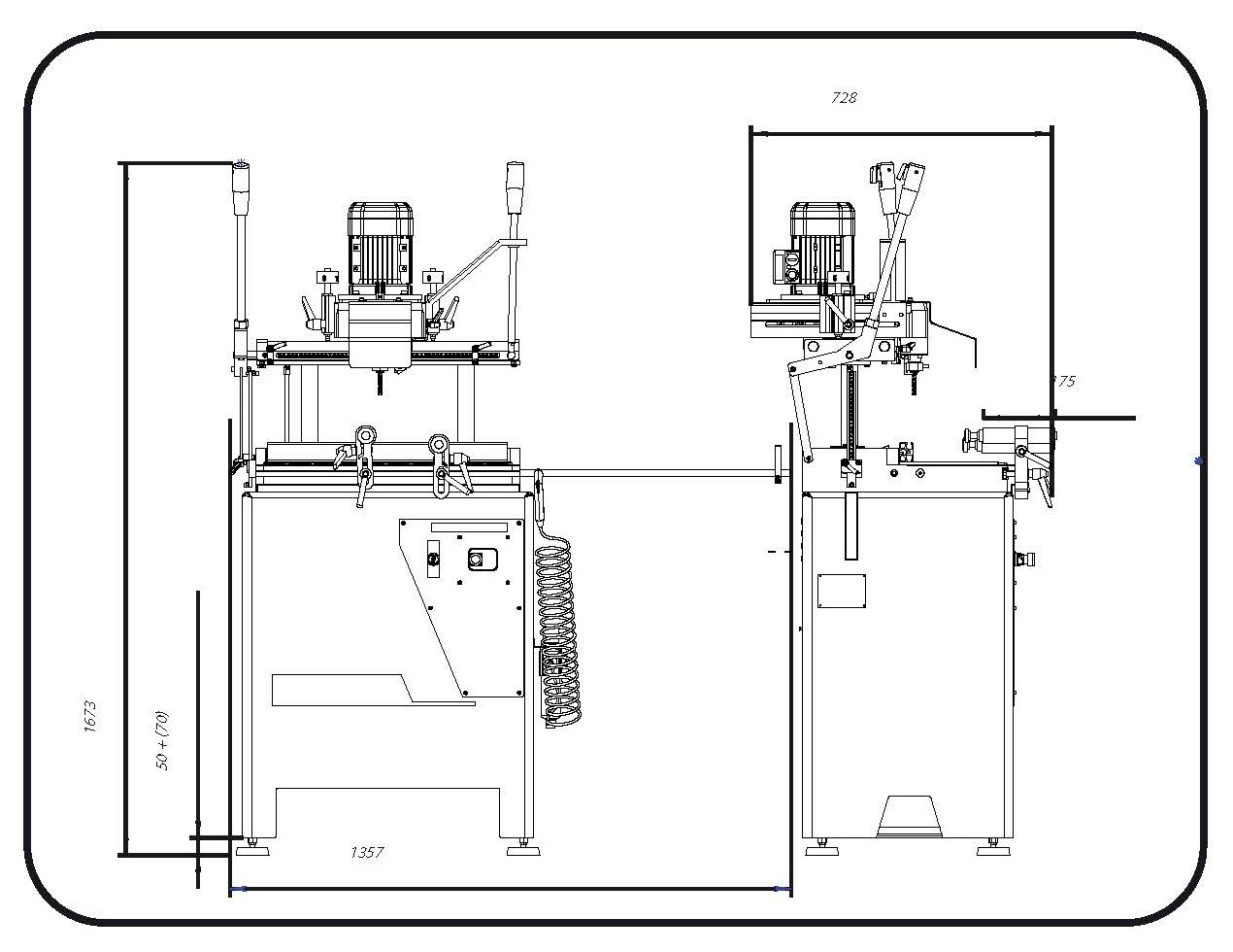 Manual Milling Machine Pneumatics [ Air ] For Light Metal 1.1kw 220v 60hz  - Made In Italy