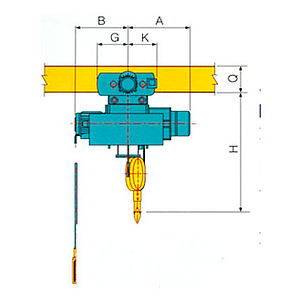 Kukdong 5 - Ton X 6m Electric Chain Hoist with 4-way Move Made in Korea