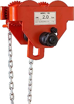 Kukdong 2 Ton Geared Trolley with 3 MTR Hand Chain Model # KC-GT02