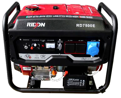 Electric Gasoline Generator - 6 KW Ridon Model RD7500E