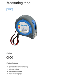 Unior 10 Meter Measuring Tape Model.#710P#612135 