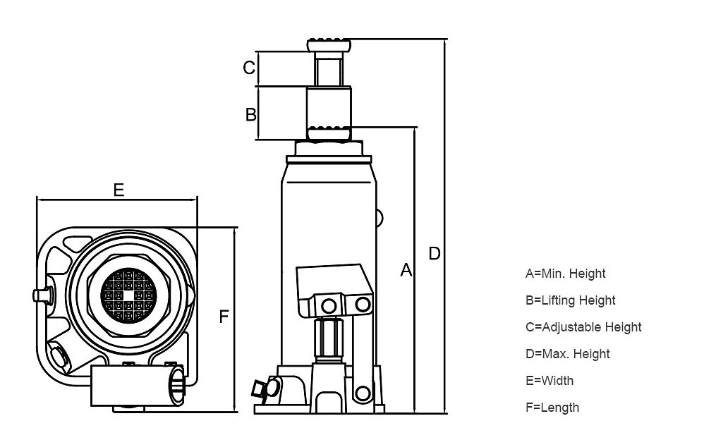 50 Ton Bottle Jack Model # T95004